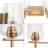 Progress Lighting Calais 34 in. 4-Light Vintage Brass Vanity Light Clear Glass New Traditional Bath