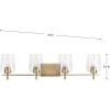Progress Lighting Calais 34 in. 4-Light Vintage Brass Vanity Light Clear Glass New Traditional Bath