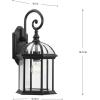 Progress Lighting Dillard Collection 18 in. 1-Light Textured Black with Beveled Glass Shade Transitional Coastal Outdoor Wall Lantern