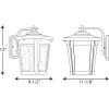 Progress Lighting East Haven LED Collection 1-Light Clear Seeded Glass Transitional Outdoor Large Wall Lantern Light Textured Black(Black)