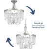Progress Lighting Glimmer 3 Light 16 inch Antique Bronze Semi-Flush Mount Convertible Ceiling Light, P2326-20, Design Series(Gray)
