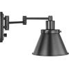 Progress Lighting Hinton Collection Brushed Nickel Swing Arm Wall Light(Black)