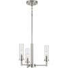 Progress Lighting Kellwyn Collection 3-Light Brushed Nickel Clear Glass Transitional Semi-Flush Mount Convertible Ceiling Light