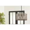 Progress Lighting Lavelle Collection 3-Light Natural Rattan Textured Black Global Semi-Flush Mount Convertible Ceiling Light 14.38×15.63×15.63