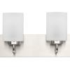 Progress Lighting Merry Collection Six-Light Brushed Nickel and Etched Glass Transitional Style Bath Vanity Wall Light