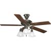 Progress Lighting P2521-80 Protruding Mount, 5 Classic Blades Ceiling fan, Forged Black(Bronze)