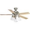 Progress Lighting P2521-80 Protruding Mount, 5 Classic Blades Ceiling fan, Forged Black(Nickel)