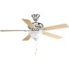 Progress Lighting P2521-80 Protruding Mount, 5 Classic Blades Ceiling fan, Forged Black(Nickel)