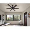 Progress Lighting P2586-7130K Protruding Mount, 6 Toasted Oak/Driftwood Blades Ceiling Fan with 18 Watts Light, Black