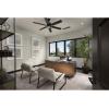 Progress Lighting P2586-7130K Protruding Mount, 6 Toasted Oak/Driftwood Blades Ceiling Fan with 18 Watts Light, Black