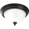 Progress Lighting P3816-09 1-Light Close-To-Ceiling with Etched Ribbed Glass, Brushed Nickel(Antique Bronze)