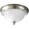 Progress Lighting P3816-09 1-Light Close-To-Ceiling with Etched Ribbed Glass, Brushed Nickel(Brushed Nickel)