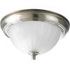 Progress Lighting P3816-09 1-Light Close-To-Ceiling with Etched Ribbed Glass, Brushed Nickel(Brushed Nickel)