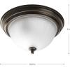 Progress Lighting P3817-09 2-Light Close-To-Ceiling with Etched Ribbed Glass, Brushed Nickel(Bronze)