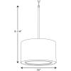 Progress Lighting P5036-09 Cuddle 1-Lt. Mylar Drum Pendant with White mylar shade
