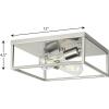 Progress Lighting Perimeter Collection 2-Light Brushed Nickel Modern Flush Mount Ceiling Light, 4.50×12.00×12.00