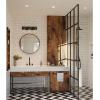 Progress Lighting Rushton Collection 1-Light Clear Glass Farmhouse Bath Vanity Light Graphite, Black(Graphite)