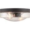 Progress Lighting Weldon Collection 2-Light Clear Seeded Glass Farmhouse Outdoor Ceiling Flush Mount Light Architectural Bronze, 4.50×10.75×10.75