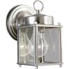 Progress Lighting 1-Light Clear Flat Glass Traditional Outdoor Wall Lantern Light Antique Bronze(Brushed Nickel)