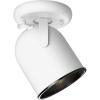 Progress Lighting 1-Light Indoor Ceiling Light and Wall Sconce, Roundback Track Lighting and Spotlight, 1 Adjustable Track Head, 75W Halogen Flush Mount Ceiling Light, White (P6144-30)