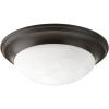 Progress Lighting 3-Light Alabaster Glass 16-5/8″ Close-to-Ceiling, Indoor, P3697-09, Brushed Nickel(Antique Bronze)
