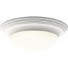Progress Lighting 3-Light Alabaster Glass 16-5/8″ Close-to-Ceiling, Indoor, P3697-09, Brushed Nickel(White)
