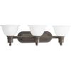 Progress Lighting 3-Light Etched Glass Traditional Bath Vanity Light, Madison Collection, Indoor, P3163-09, Brushed Nickel(Bronze)