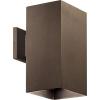 Progress Lighting 6″ Aluminum Outdoor Wall Lantern Light, Square Collection, Outdoor, P5643-30, White(Bronze)
