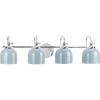 Progress Lighting Dalton Collection 33 in. 4-Light Polished Chrome Coastal Blue Vanity Light