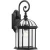 Progress Lighting Dillard Collection 18 in. 1-Light Textured Black with Beveled Glass Shade Transitional Coastal Outdoor Wall Lantern