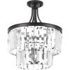 Progress Lighting Glimmer 3 Light 16 inch Antique Bronze Semi-Flush Mount Convertible Ceiling Light, P2326-20, Design Series(Antique Bronze)