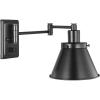Progress Lighting Hinton Collection Brushed Nickel Swing Arm Wall Light(Black)