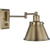 Progress Lighting Hinton Collection Vintage Brass Swing Arm Wall Light(Brass)