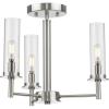 Progress Lighting Kellwyn Collection 3-Light Brushed Nickel Clear Glass Transitional Semi-Flush Mount Convertible Ceiling Light