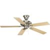 Progress Lighting P2521-80 Protruding Mount, 5 Classic Blades Ceiling fan, Forged Black(Nickel)
