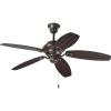 Progress Lighting P2533-20 Downrod Mount, 5 Bronze Blades Ceiling fan, Antique Bronze