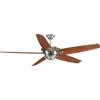 Progress Lighting P2560-09 Protruding Mount, 5 Medium Cherry Blades Ceiling fan, Brushed Nickel(Brushed Nickel)