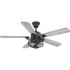 Progress Lighting P2584-71 Protruding Mount, 5 Toasted Oak/Driftwood Blades Ceiling fan with 6.5 watts light, Black(Black)