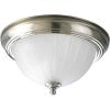 Progress Lighting P3816-09 1-Light Close-To-Ceiling with Etched Ribbed Glass, Brushed Nickel(Brushed Nickel)