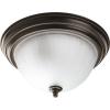 Progress Lighting P3817-09 2-Light Close-To-Ceiling with Etched Ribbed Glass, Brushed Nickel(Bronze)