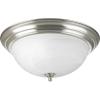 Progress Lighting P3926-09EBWB Three Light Flush Mount, Brushed Nickel Finish with Etched Alabaster Glass