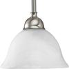 Progress Lighting P5068-09 1-Light Ceiling/Stem Mount Pendant Fixture 100 Watt 120 Volt 7-3/4 Inch Brushed Nickel Avalon