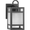 Progress Lighting Parrish Collection One-Light Matte Black Clear and Etched Glass Modern Craftsman Outdoor Small Wall Lantern (P560341-31M)