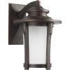 Progress Lighting Pedigree Collection 1-Light Etched Seeded Glass Craftsman Outdoor Large Wall Lantern Light Autumn Haze