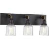 Progress Lighting Rushton Collection 1-Light Clear Glass Farmhouse Bath Vanity Light Graphite, Black(Graphite)
