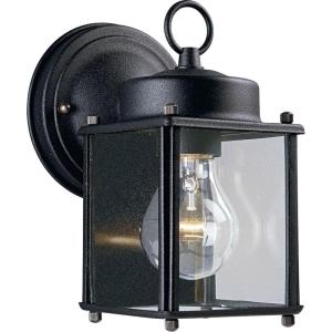 Progress Lighting 1-Light Clear Flat Glass Traditional Outdoor Wall Lantern Light Antique Bronze(Black)