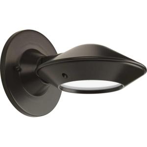 Progress Lighting 1-Light Frosted Glass Modern Outdoor Wall Lantern Light, Strata LED Collection, Outdoor, P560090-031-30K, Black(Bronze)