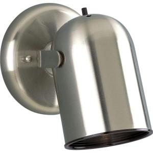 Progress Lighting 2-Light Indoor Ceiling Light and Wall Sconce, Roundback Track Lighting and Spotlight, 2 Adjustable Track Heads, 50W Halogen Flush Mount Ceiling Light, Nickel (P6155-09)(Brushed Nickel)