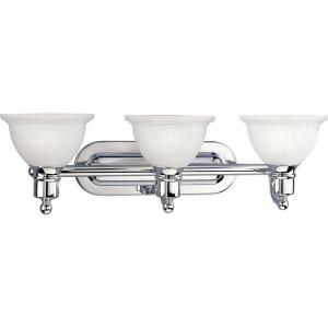 Progress Lighting 3-Light Etched Glass Traditional Bath Vanity Light, Madison Collection, Indoor, P3163-09, Brushed Nickel(Chrome)