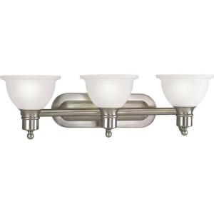 Progress Lighting 3-Light Etched Glass Traditional Bath Vanity Light, Madison Collection, Indoor, P3163-09, Brushed Nickel(Nickel)